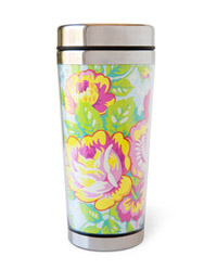 Travel Mug - Rose Bouquet Blue